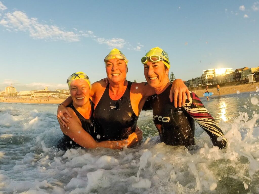 Ocean swimmers having fun in the ocean